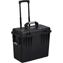 MEIJIA Rolling Waterproof Hard Protective Case, Hard Camera Case with Retractable Pull Handle and Wheels,Customizable Fit Foam Inserted, Black,19.88X12.01 X18.11 inches