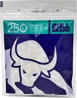 Bull Brand Ultra Slim Menthol Filter Tips - 5.3mm - 5 Bags