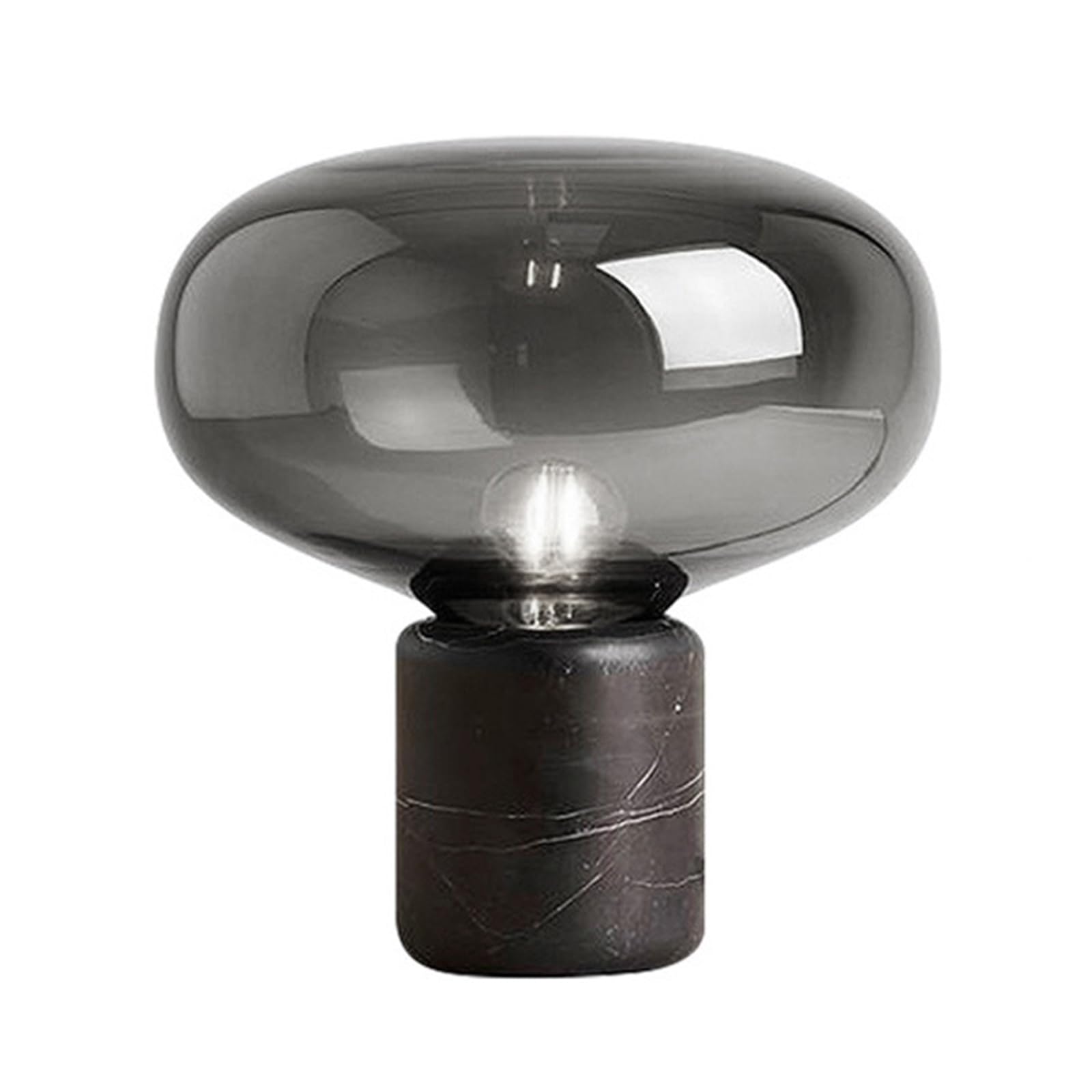 KHUKHU Energy Saving Bedside Table Lamp,Oval Glass Table Lamps, Marble Lamp
