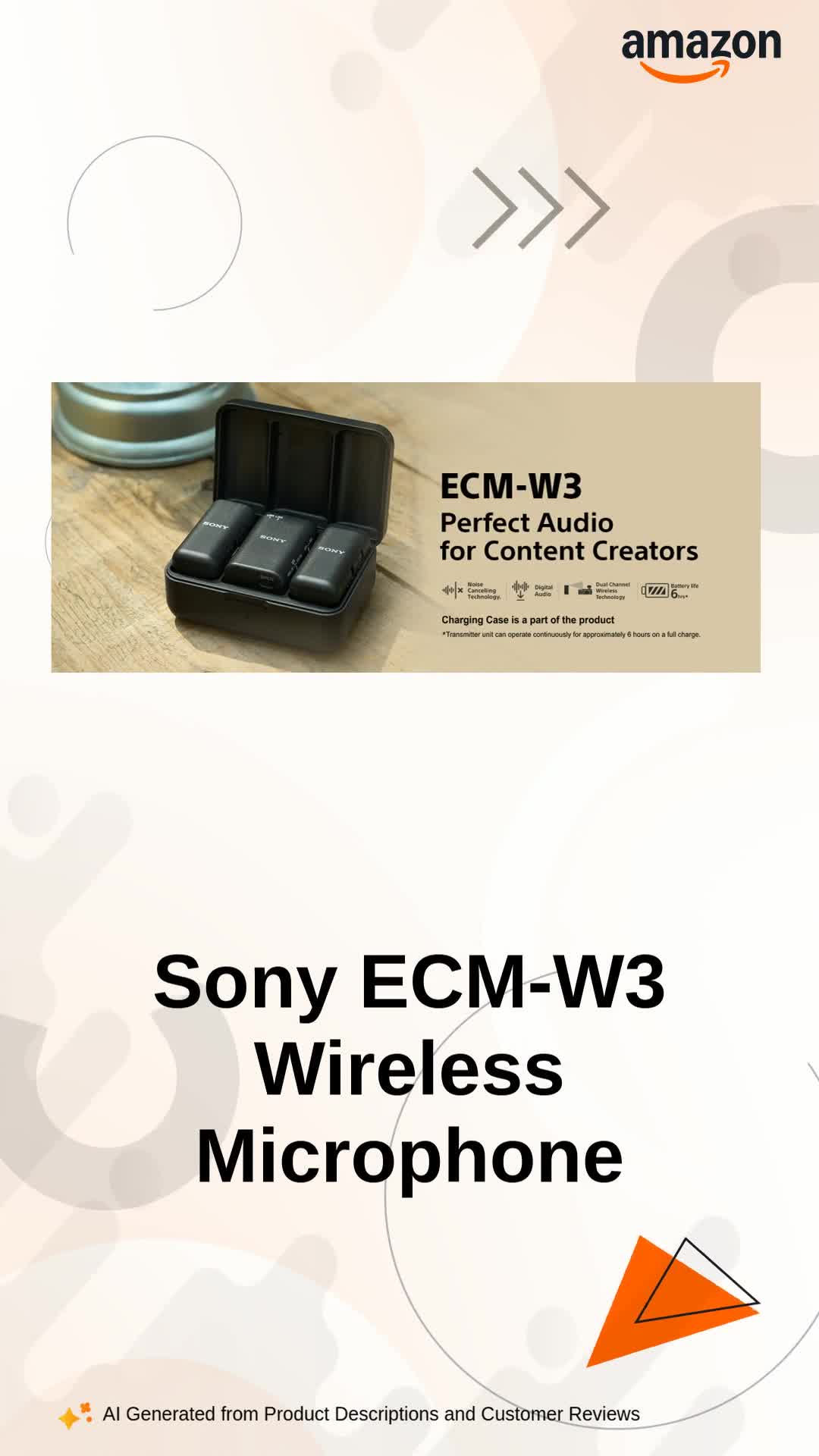 SONY ECM-W3 ワイヤレスマイクロホン Sony ECM-W3 | Dual-Channel Wireless Camera Microphone for Digital