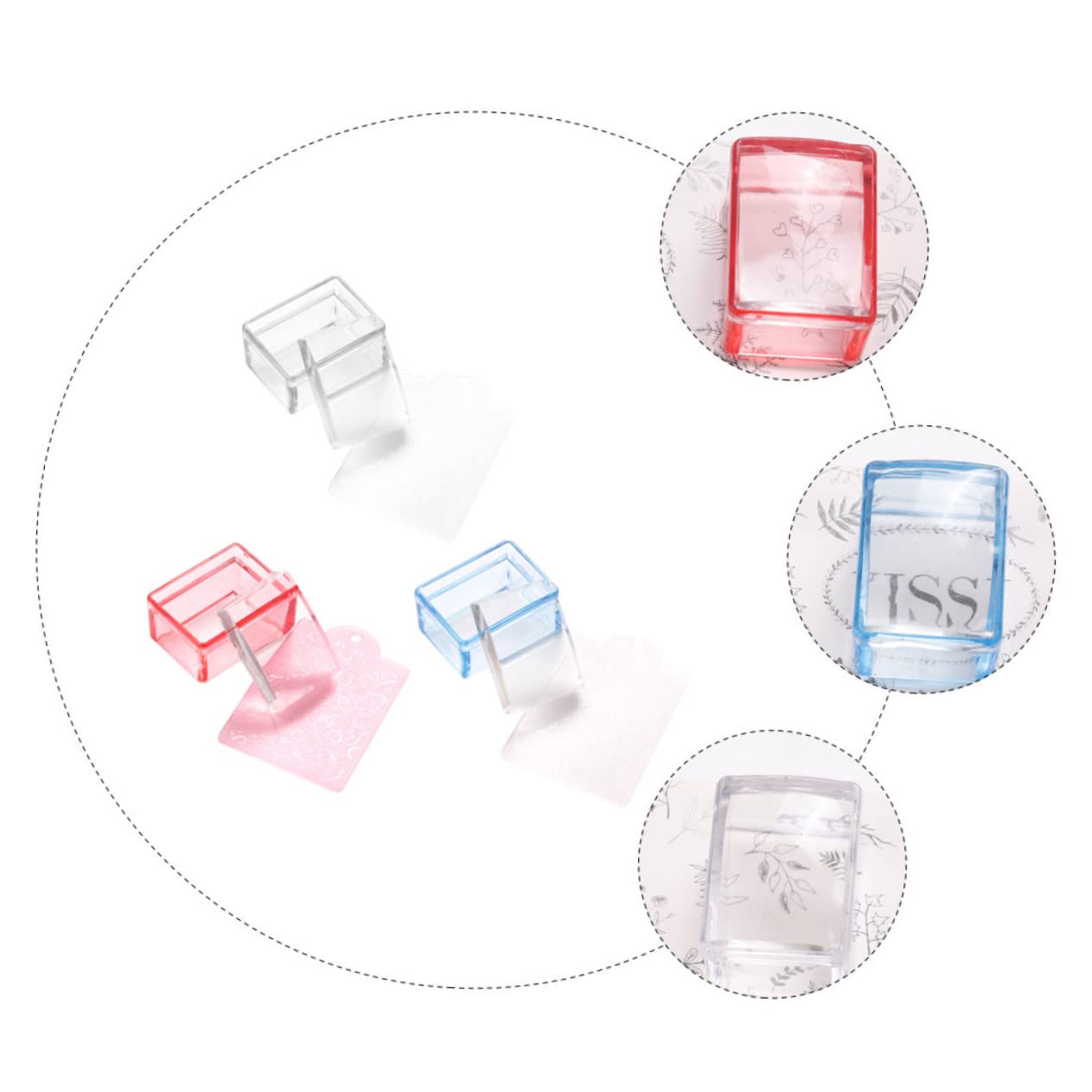 FRCOLOR 4 Set Di Timbri Per Manicure Sigilli Per Unghie Set Di Strumenti Per Il Trasferimento Per Creazioni Di Nail Art A Casa 3 Pezzi * 4