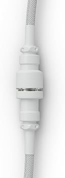 Glorious Coiled Keyboard Cable – Coiled USB C Cable Artisan Braided Cables for Mechanical Gaming Keyboard Coiled Cable - Custom Keyboard Cable (White)