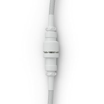 Glorious Coiled Keyboard Cable – Coiled USB C Cable Artisan Braided Cables for Mechanical Gaming Keyboard Coiled Cable - Custom Keyboard Cable (White)