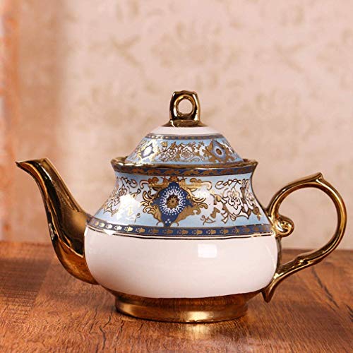 SXLCKJ Juego de té de café, 14 Piezas, Estante de Metal, Tetera, Olla de azúcar, Taza, platillo, Regalo de Cocina… - Imagen 4