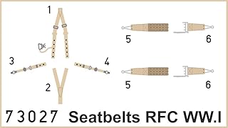 EDU73027 1:72 Eduard Color PE - Seatbelts RFC WWI (SuperFabric) [MODEL KIT ACCESSORY]