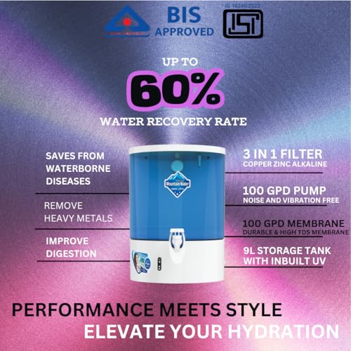 Image of AQUAULTRA Copper +Zinc+ Alkaline 9-L Ro+Uv Best Purifier For Home (Blue (TDS +COVER))