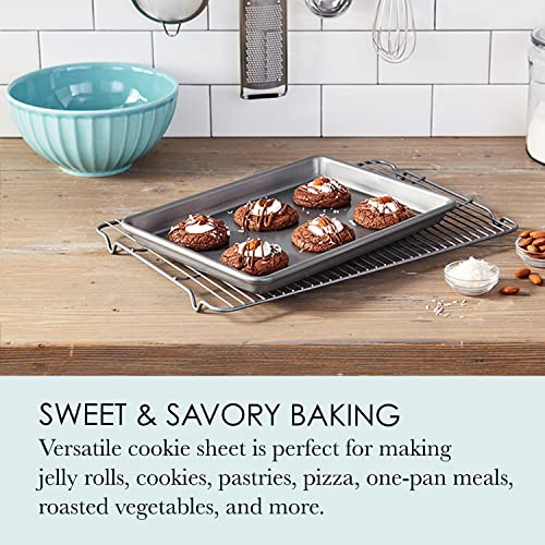 Chicago Metallic Commercial II Non-Stick Small Cookie/Baking Sheet. Perfect for making jelly rolls, cookies, pastries, one-pan meals, and more,12.25 by 8.75, Gray by Chicago Metallic - Image 4