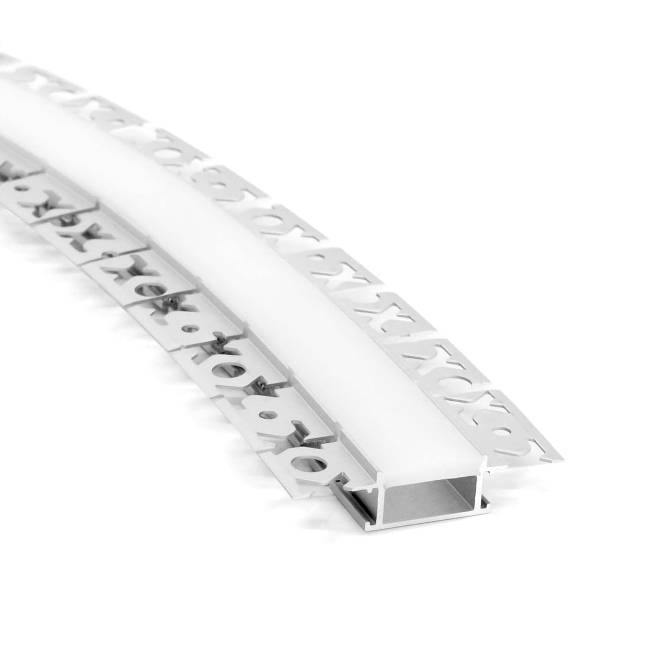 G.w.s Silver G.w.s® Bendable Plaster-In Trimless Recessed Led Profile, 1-Pack Aluminium Channel For Led Strip Light, 1 Metre 61.45Mmx14mm (122B)