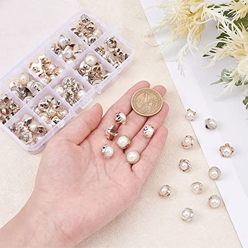NBEADS 100 Pcs Sew in Faux Imitation Pearl Buttons - Image 3
