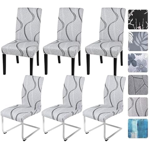 Alishomtll Dining Chair Slipcovers Set of 4/6 Stretch Chair Covers Elastic Chair Covers Removable Washable Chair Protector Cover