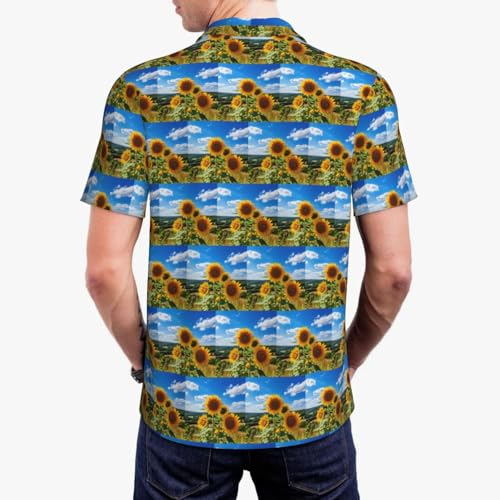 Polo imprimé tournesol pour homme en maille douce et confortable