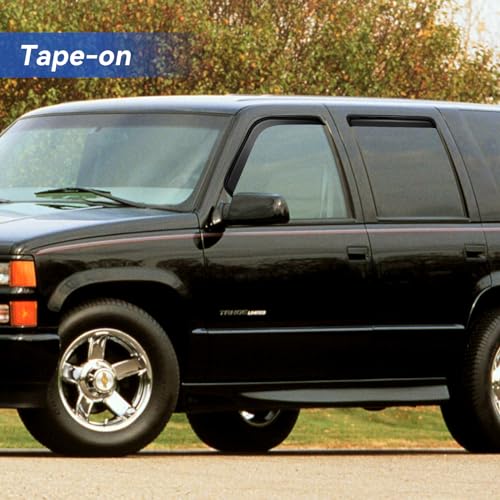 Image of Window Visors Rain Guards for 1995-2000 Chevy Tahoe /GMC Yukon, Out-Channel Window Vent Wind Deflectors Visors Shades for 92-00 C /K1500 /2500 /3500 Suburban, 99-00 Cadillac Escalade /Yukon Denali Crew Cab