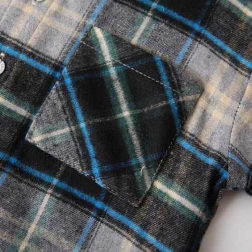 Boys Fall Long Sleeve Hooded Plaid Shirt Top Jacket Girls Dress Coat4