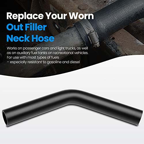 TKKEUEP Gasoline Fuel Filler Neck Hose with 4 Hose Clamps,1 1/4 inches Inside Diameter Fuel Filler Hose, Reinforced Gas Tank Filler Hose (45 Degree, 1.25" ID) by TKKEUEP - Image 3