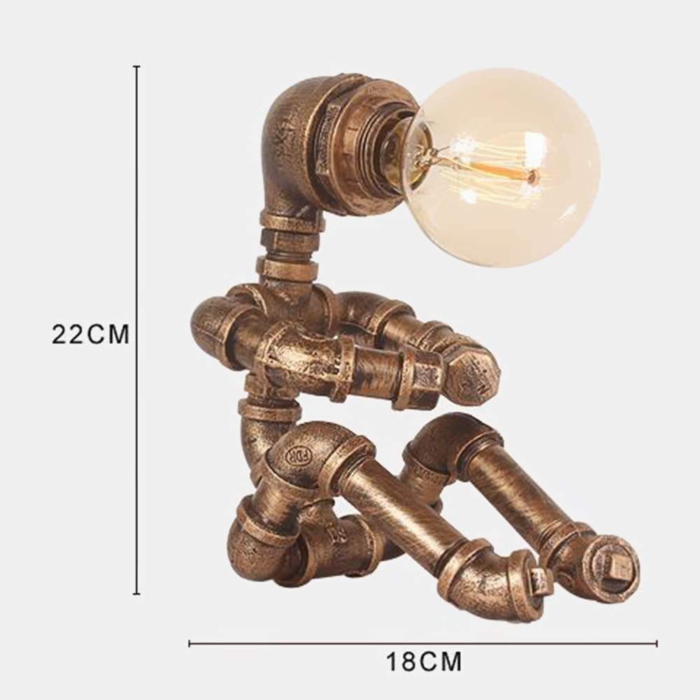 ADITAM lampa stołowa Retro przemysłowe żelazne fajki wodne Robot ADITAM Vintage lampa biurkowa Steampunk oświetlenie na biurko (brak w zestawie żarówki) Double the comfort