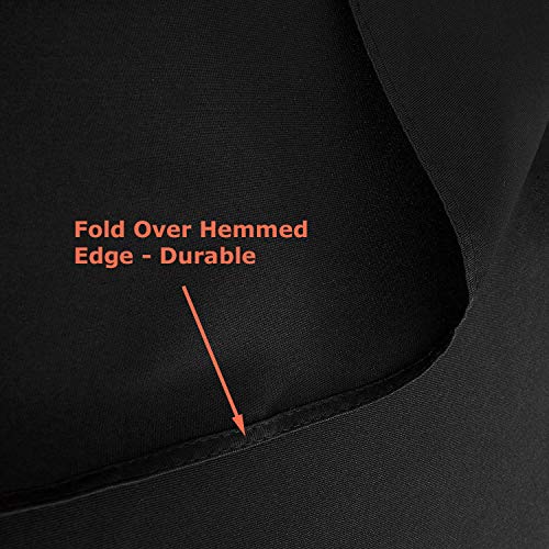 Tektrum 70 X 70 Inch 70"X70" Square Polyester Tablecloth - Thick/Heavy Duty/Durable Fabric (Black) #TOP2