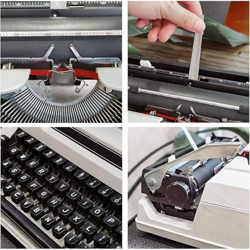 Przenośna maszyna do pisania ręcznego z futerałem, klawiatura retro mechaniczna, Nostalgiczne narzędzie do pisania dla twórców, Wystrój pulpitu w stylu vintage, Klasyczne akcesoria biurowe, Nie potrze