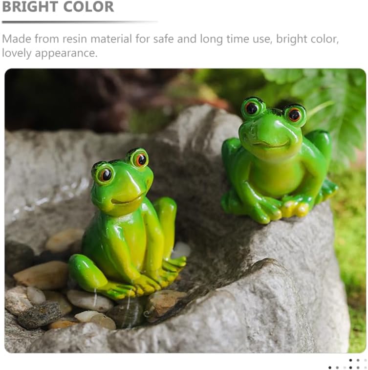 Milisten 4Pcs Simulated Frog Ornaments 1.81 Inch Miniature Resin Frog Figurines for Garden Patio Lawn Micro Landscape Decoration Outdoor Animal Statues - Image 3