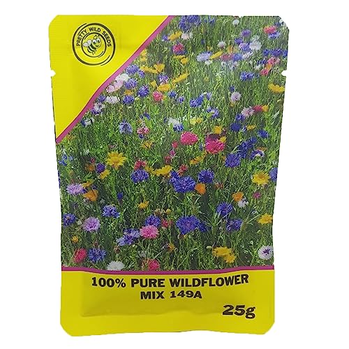 Mix 149a 25g Wild Flower Meadow Pouch Certified Seeds Over 25 Species of Flower NO Grass Amazing Value Bulk Wholesale 12.5m2