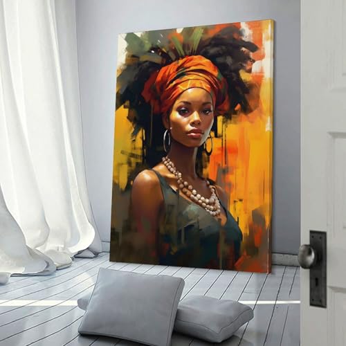 Toile femme africaine POLIUAWS 30x45 cm pour la décoration du salon