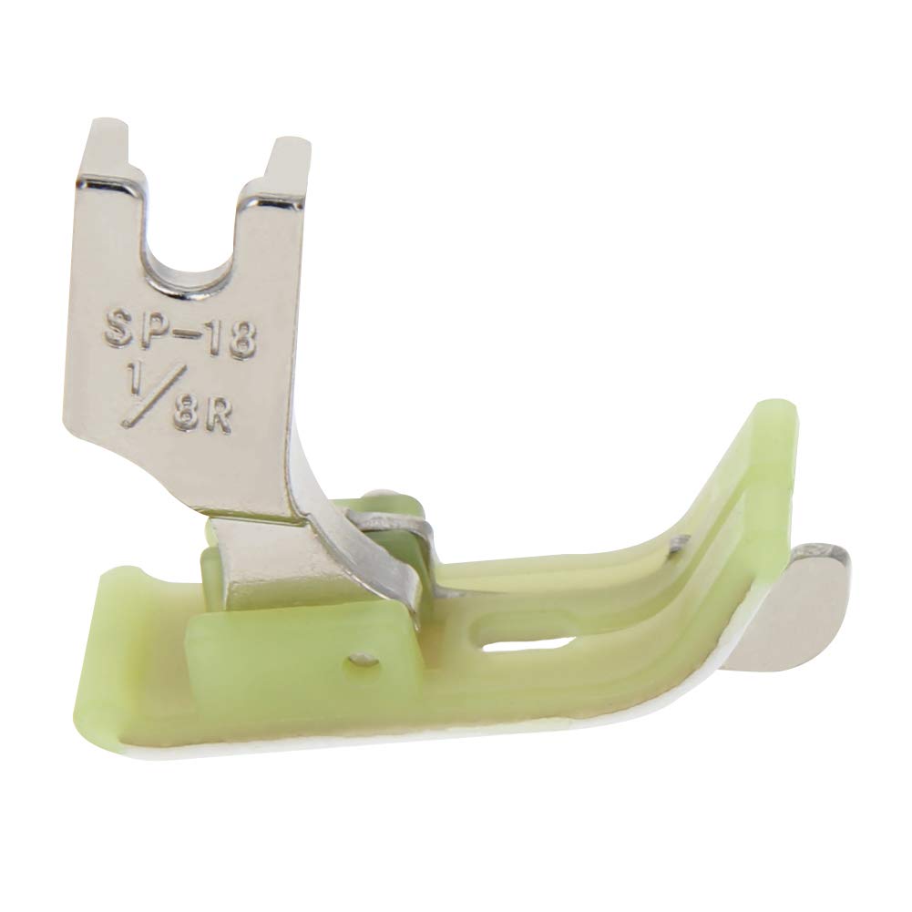 Othmro #TSP-18 Presser Feet 1/8in Industrial Sewing Machine Presser Feet Compensating Raising Foot Hinged Sewing Presser Foot with Right Guide for Single Needle Industrial Sewing Machine Yellow Silver