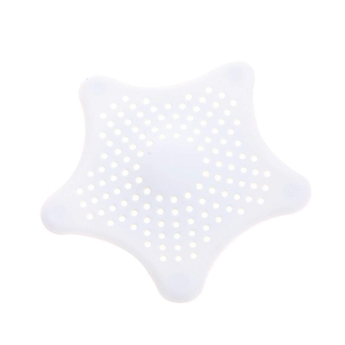 Bath Sink Basin Strainer Filter Shower Drain Cover Trap Hair Filtration Tub Drain Protector (white)