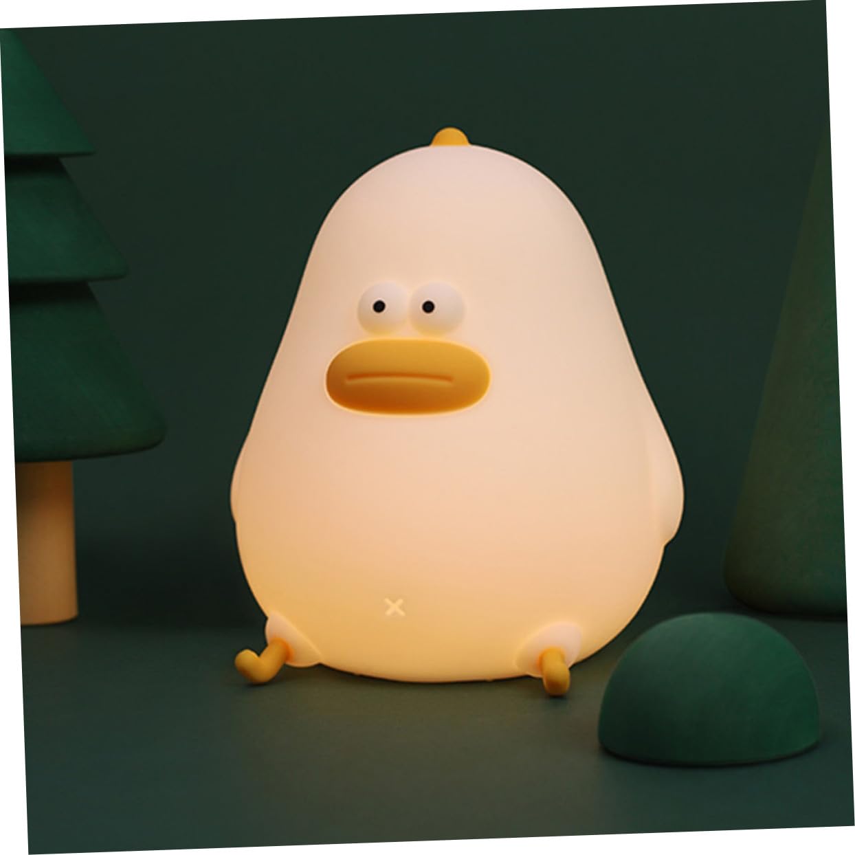 LIFKOME Lámpara de Noche Infantil Luz Nocturna Portátil y Segura Forma de Pollito de Silicona Recargable Batería de 1200mah para Ñiño para Camping y Dormitorio