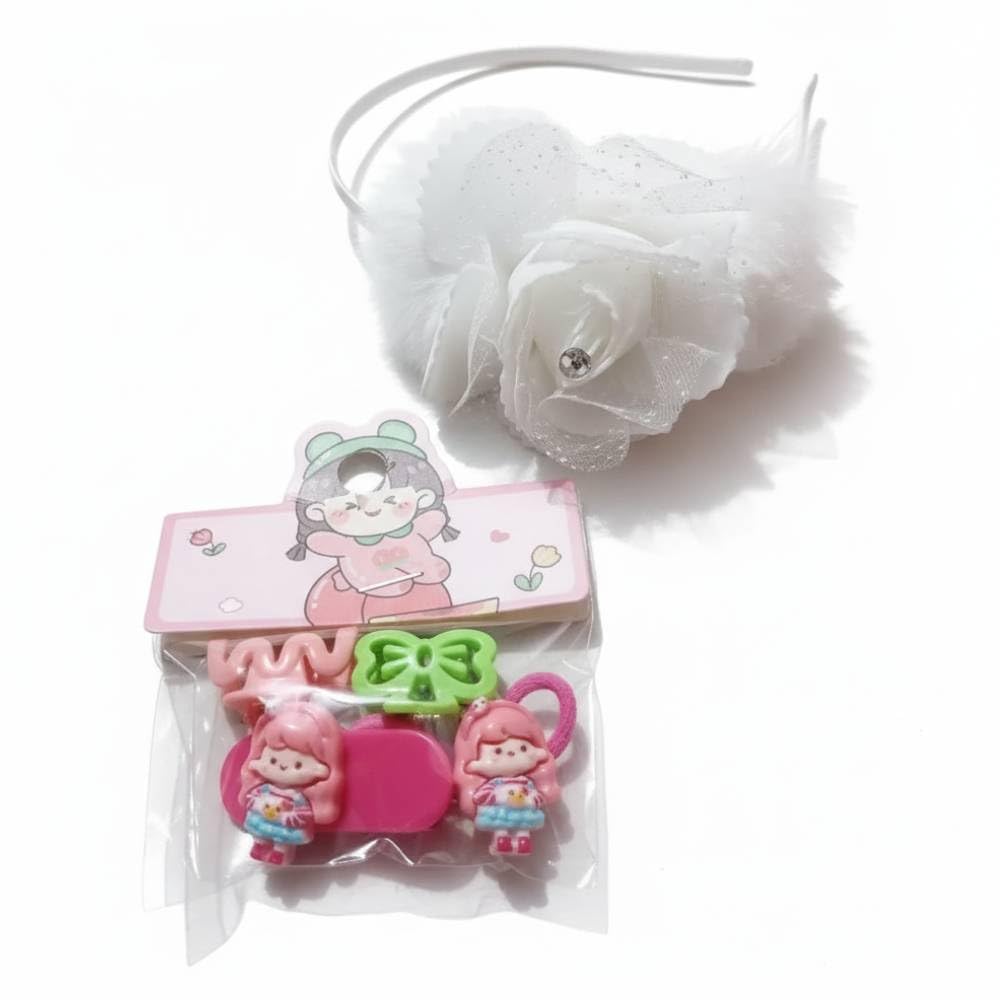 Alvero 5Pc Kids Hair Accessories Combo Set for Girls – Floral Headband, Cute Cartoon Hair Clips, Claw Clips & Elastic Hair... - Review, Price and Buying Guide