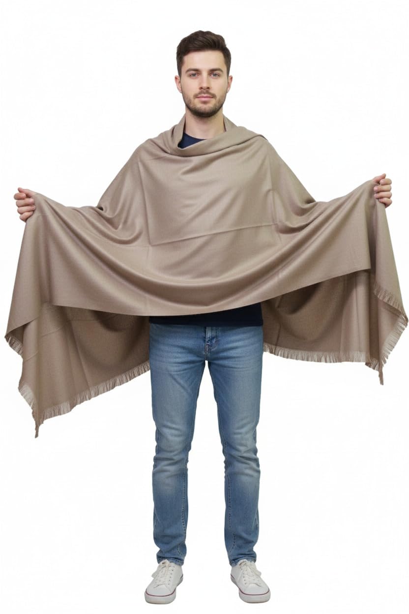 v vrinde Vrinde Grey Wool Solid Men's Shawl KA-SWL-50-picture-45