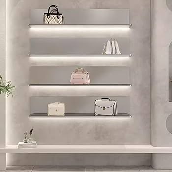 ウォールシェルフwithライト Amazon｜LEDライト付きフローティングウォールシェルフ、ステンレス