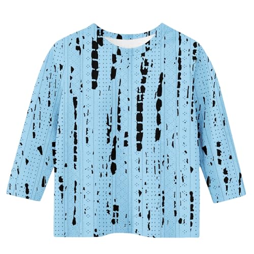 Cute Tops for Teen Girls Trendy 3/4 Sleeve Round Neck Graphic Blouses Oversized Half Sleeve Tops Summer Kids Clothes2