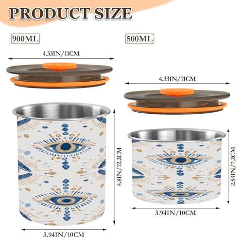 ATTX Lata de Café Acero Inoxidable 900ml con Tapa Hermética miniatura 2