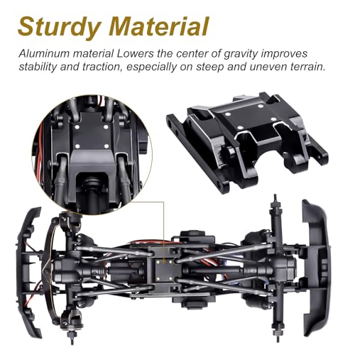 Image of Aluminum Skid Plate Transmission Mount Heavy Duty for TRX4M K10 High Trail F150 Bronco Defender 1 /18 Crawler Car Upgrades (Black Silver)