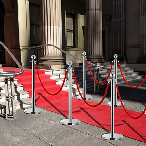 yorten 3 Piece VIP Queue Barrier Set Stainless Steel Silver