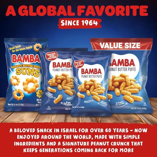 Bamba Peanut Butter Puffs with Bag Clip, Kosher - 0.7 Oz Bags (Pack of 24) - image 6