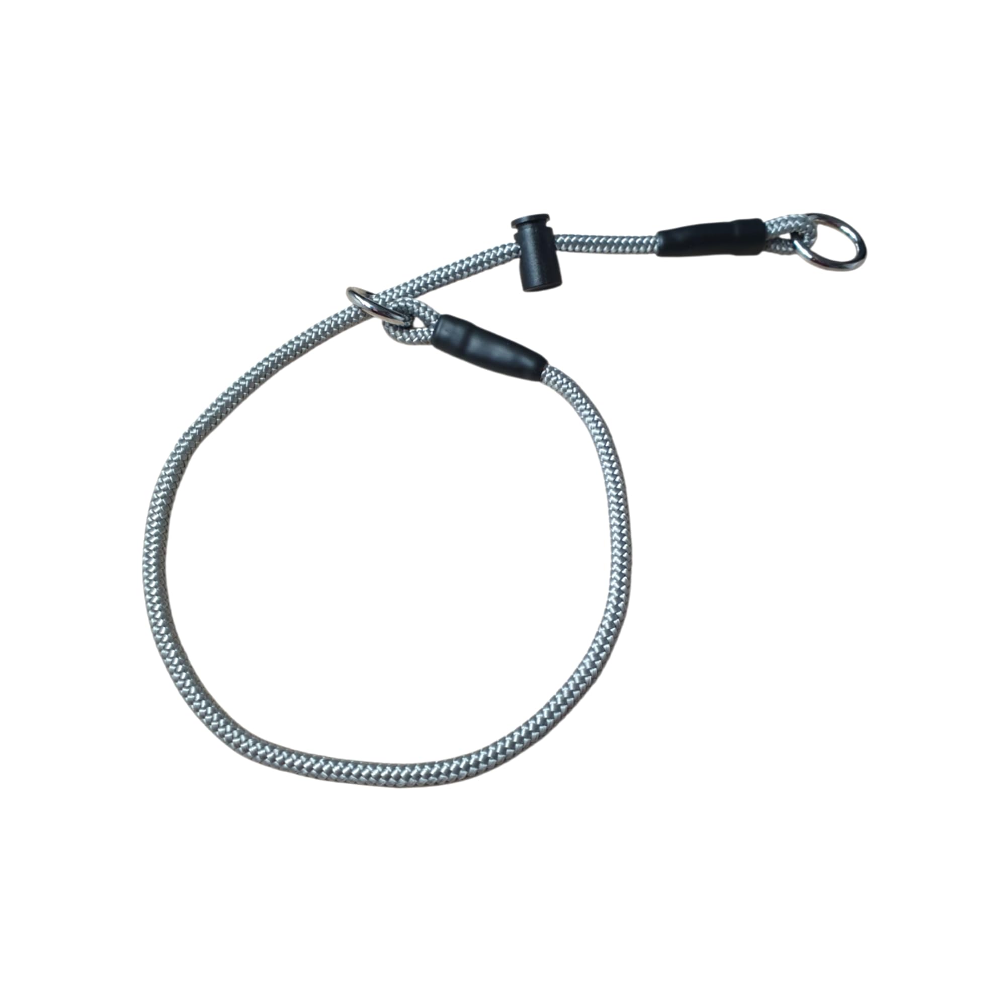 p.e.s. Slip dog collar/Signature PRO Training collar/Choke collar/Dominant dog collar/Grot/6mm PPM thin sturdy & strong rope with a snug adjustable stopper/Handmade in the UK (Shiny Silver, Large)