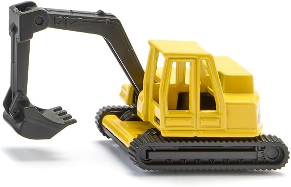 siku 0801, Bagger, Metall/Kunststoff, Gelb/Schwarz, Beweglicher Baggerarm, Drehbare Kabine - 1