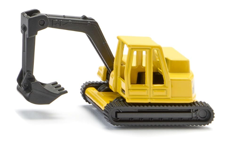 siku 0801, Bagger, Metall/Kunststoff, Gelb/Schwarz, Beweglicher Baggerarm, Drehbare Kabine