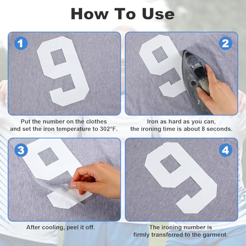 Ptwola 22 parches de números para planchar con números de transferencia de calor del 0 al 9, apliques de números de hierro suave para uniforme de equipo, camiseta deportiva, fútbol, baloncesto