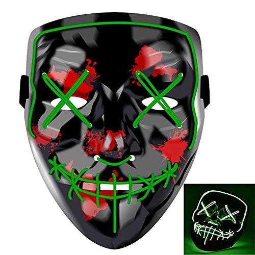 CHYIALED Mask with 3 Flash Modes, Halloween Mask, Security, Flashing Mask for Halloween