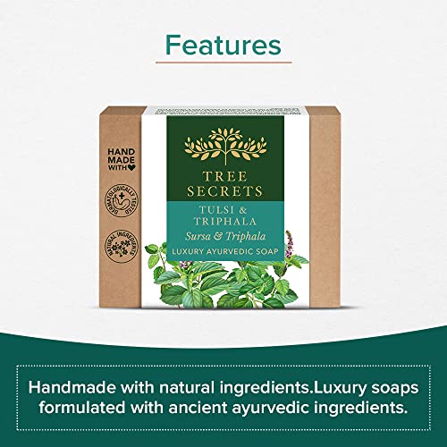 Image of Luxury Ayurvedic Tulsi & Triphala Soap | Handmade Bathing Bar - 125g