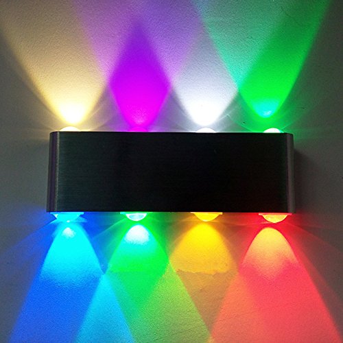 BRILLRAYDO 8W LED Indoor Wall Mounted Decorative Aluminum Light Lamp Silver ComboB