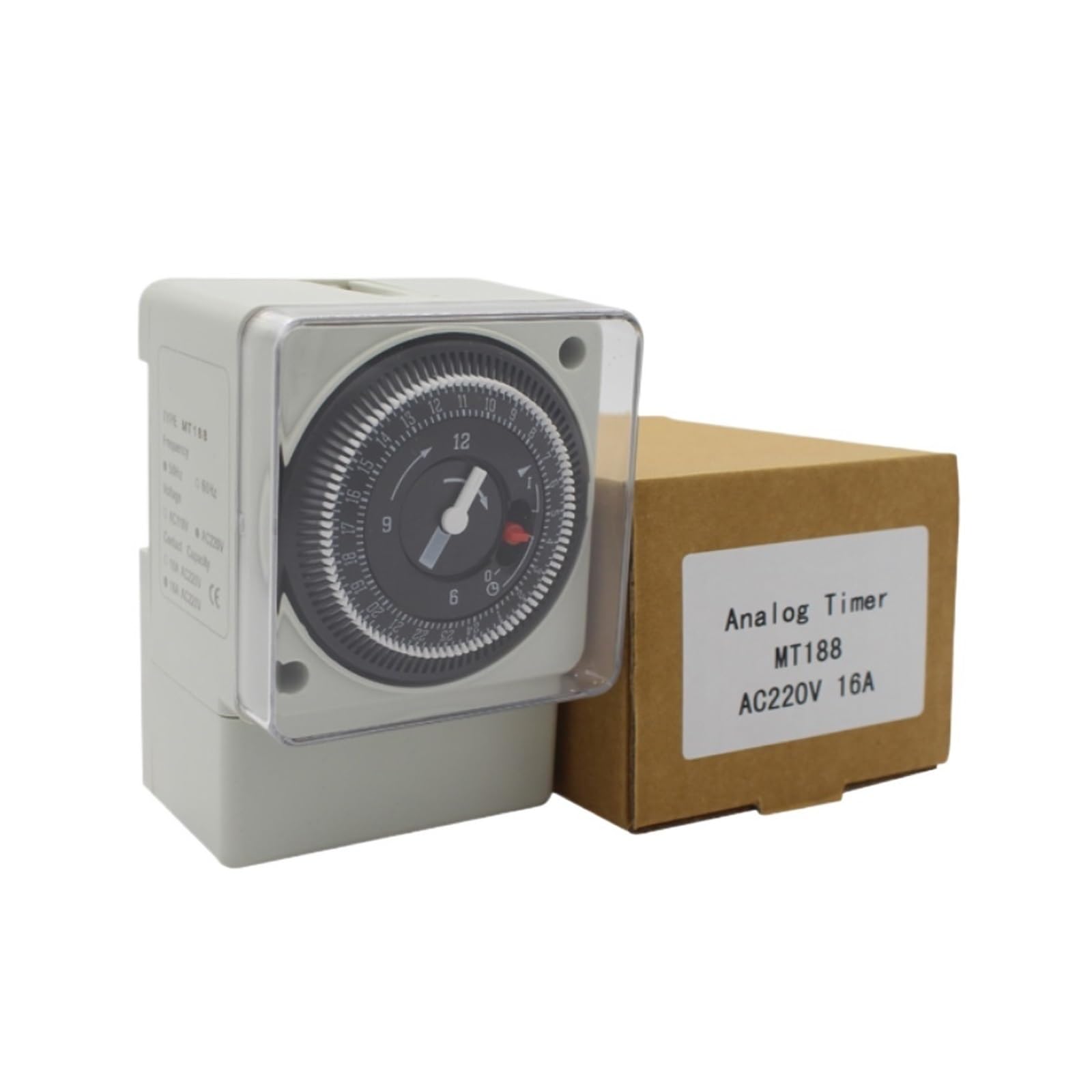 24 Stunden AC220V 50Hz DIN-Schiene Mechanische Zeitschaltuhr MT188 Countdown Energiesparregler Industrielle Zeitschaltuhr