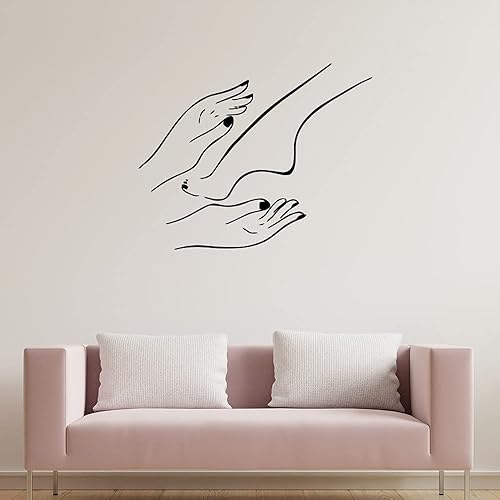 Pegatina para decoración de pared de uñas de pedicura y cuidado corporal de manos y pies, para peluquería, salón de belleza, con logotipo, corte de