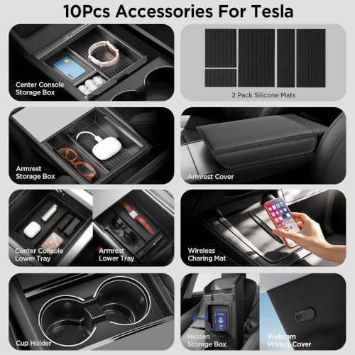 Image of 10PCS Console Organizer for Tesla Model YL Accessories 2026 6 Seat
