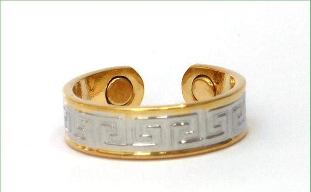 Bio-Magnetic Gothic Design Silver & Gold Finished Copper Ring by Magnetic Products For Health - Heal Your Body Naturally
