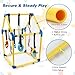 Lonepetu Puppy Play Gym with 8 Hanging Toys, Indoor Jungle Gym Toys for Small Dogs with PVC Frame, Interactive Puppy Toy with Bungee Straps for Entertainment Funny Teething and Mental