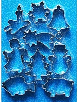 Christmas Cookie Cutters Stainless Steel 10 Piece Set