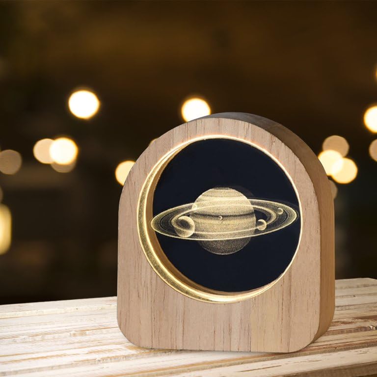 Image of CPENSUS Lights Lamp for Office, Dining Room (Wood Saturns), Led, Clear