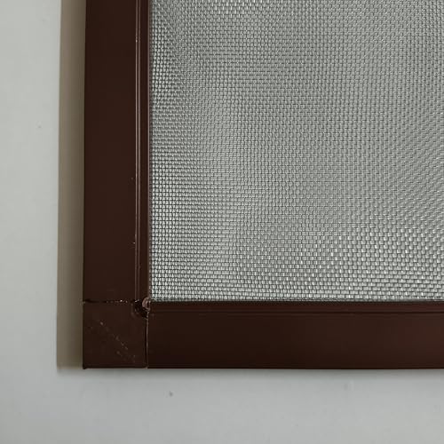 Image of Wall Exhaust Fan Cover|Aluminium Frame and SS mesh(Grade 304,) Mosquito Net with Stopper and Screws|to Prevent from Mosquito's,Cocroach,Insects(Size -18 * 18 Inch) (Color-Golden Brown)